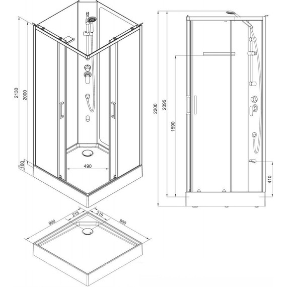 Душевое кабина Aquanet Passion S 2.0 90x90 см 263869, хром/прозрачное (безсиликоновая сборка) - фото, картинка 5 Душевое кабина Aquanet Passion S 2.0 90x90 см 263869, хром/прозрачное (безсиликоновая сборка) - фото 5