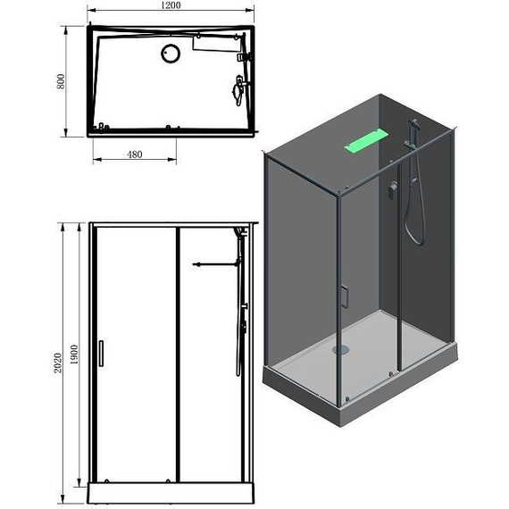 Душевое кабина Aquanet Passion EVO 120x80 см 281968 R, белый/прозрачное (безсиликоновая сборка) - фото 2