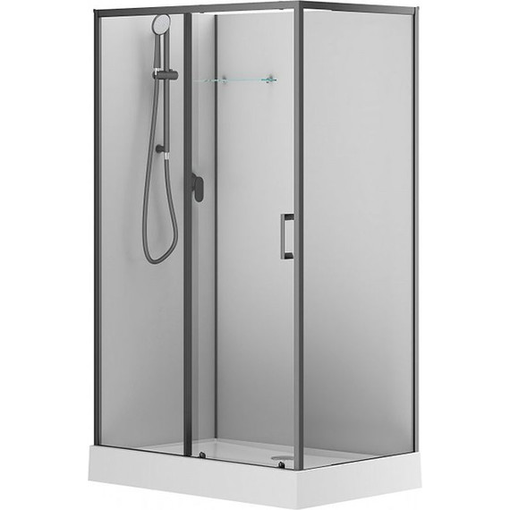 Душевое кабина Aquanet Passion EVO 120x80 см 282012 L, чёрный/прозрачное (безсиликоновая сборка) - фото 