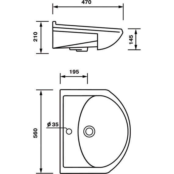 Умывальник Оскольская керамика Арго 55 56х47х21 см 41101000505 - фото 5