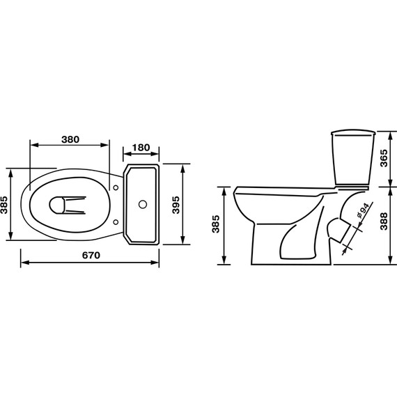 Унитаз-компакт Оскольская керамика Элисса Стандарт с полипропиленовой крышкой 43301130302 - фото 5