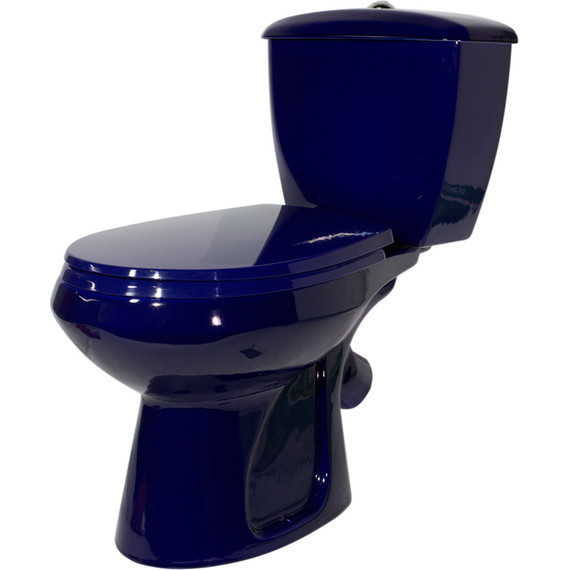 Унитаз-компакт Оскольская керамика Элисса Стандарт синий с полипропиленовой крышкой 43355130202, Цвет производителя: синий - фото 2