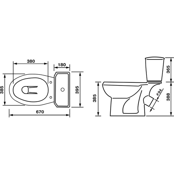 Унитаз-компакт Оскольская керамика Элисса Стандарт черный с полипропиленовой крышкой 43374130202, Цвет производителя: чёрный - фото 5