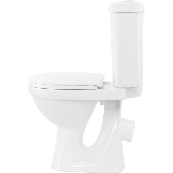 Унитаз-компакт Оскольская керамика Суперкомпакт Стандарт (косой выпуск) с полипропиленовой крышкой 44901130022, Цвет производителя: белый - фото 4