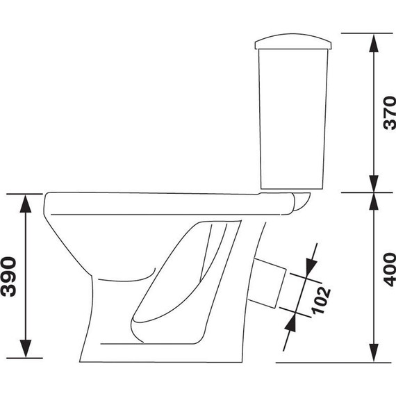 Унитаз-компакт Оскольская керамика Суперкомпакт Стандарт (косой выпуск) с полипропиленовой крышкой 44901130022, Цвет производителя: белый - фото 7