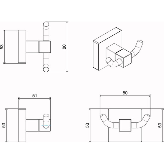 Двойной крючок Azario Rina AZ-87005B - фото 3