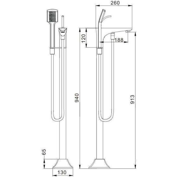 Смеситель для ванны Aquanet JA-6001 181594 - фото 2
