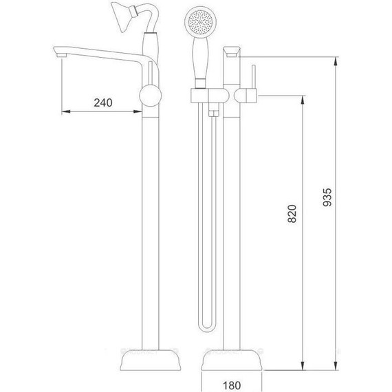 Смеситель для ванны Aquanet JA-5001 188172 - фото 3