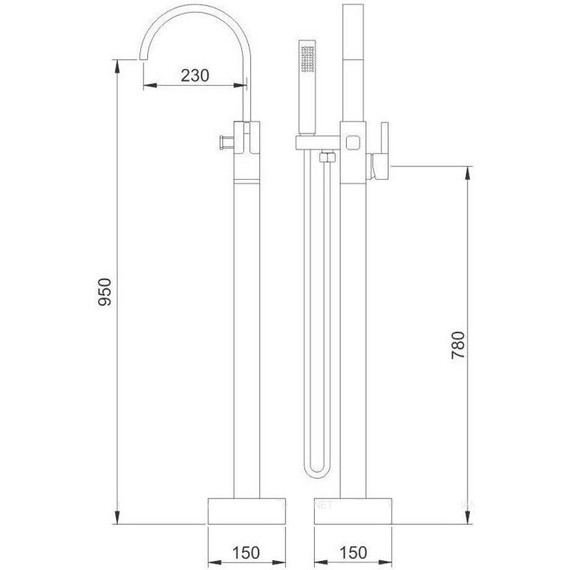 Смеситель для ванны Aquanet JA-5004 188174 - фото 2