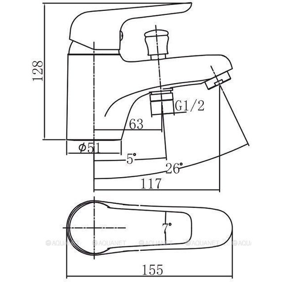 Смеситель для ванны Aquanet Pragmatic AF430-61С 216771 - фото 2
