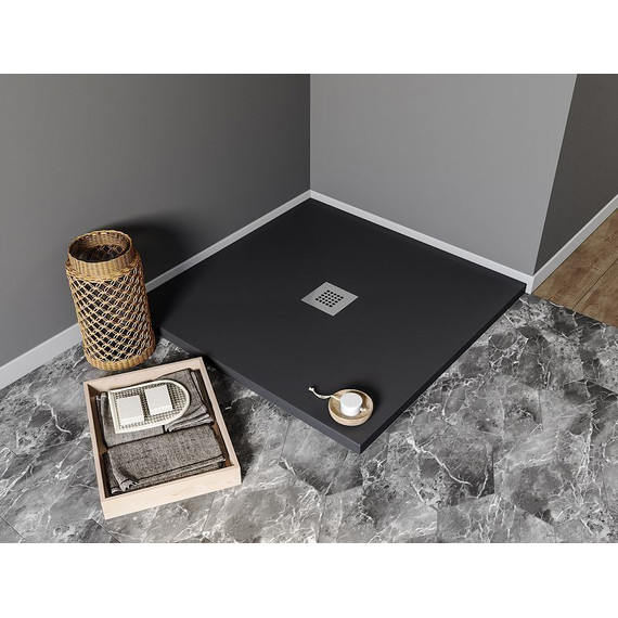 Каменный поддон Aquanet Pleasure 100x100 см 258889, чёрный - фото 6