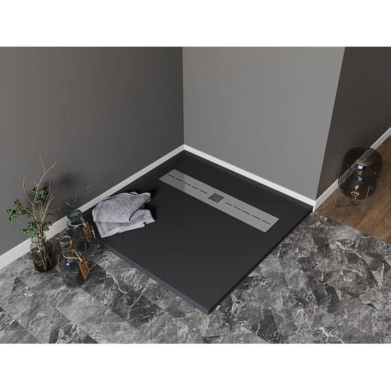 Каменный поддон Aquanet Delight 90x90 см 258896, чёрный - фото 2