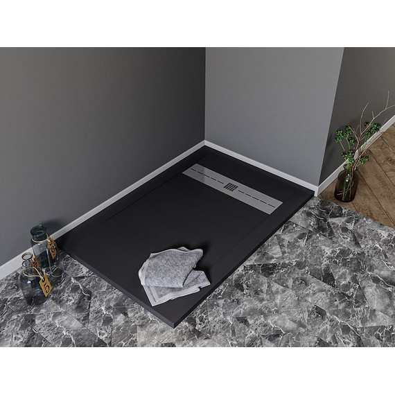 Каменный поддон Aquanet Delight 120x80 см 258897, чёрный - фото 6