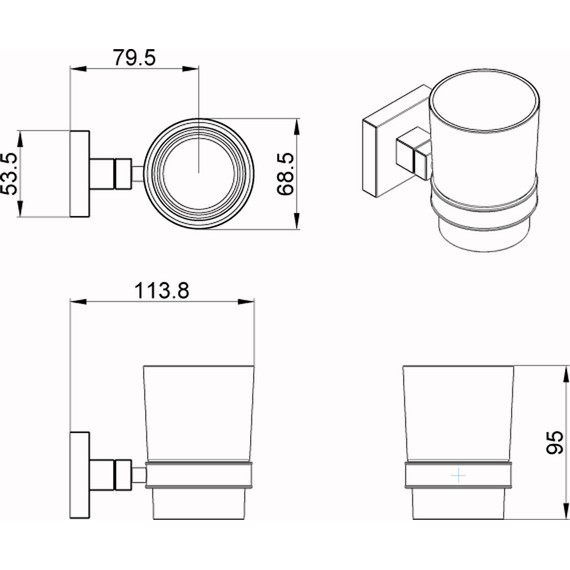Стакан для зубных щеток Azario Rina AZ-87006 - фото 3