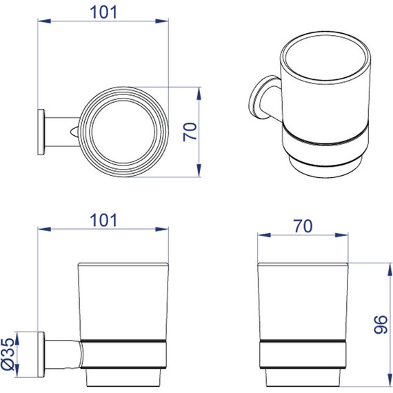 Стакан для зубных щеток Azario Forny AZ-88306 - фото 3