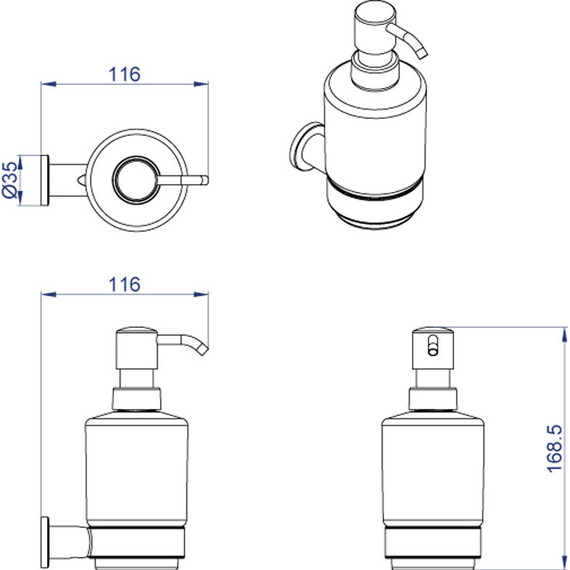 Дозатор для жидкого мыла Azario Forny AZ-88312 - фото 3