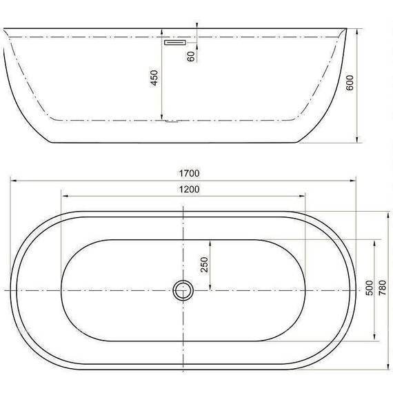 Ванна отдельностоящая Aquanet Delight 170х78 см 289723, чёрный матовый - фото 4