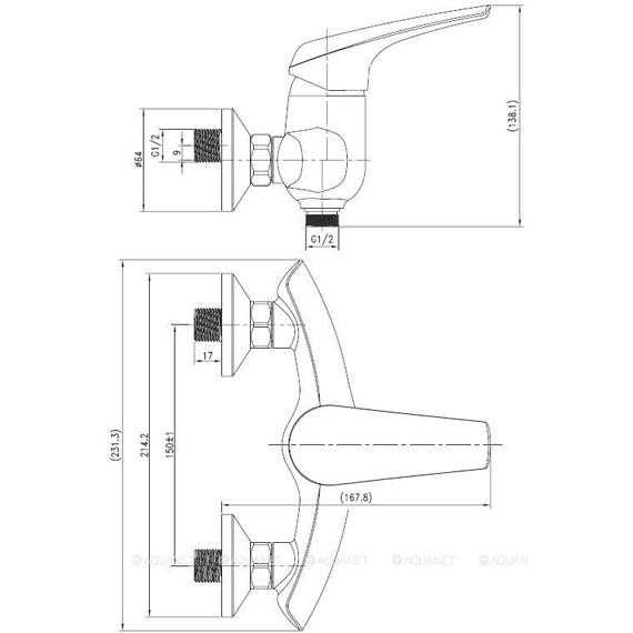 Смеситель для душа Aquanet Conte SD91387 187219 - фото 4