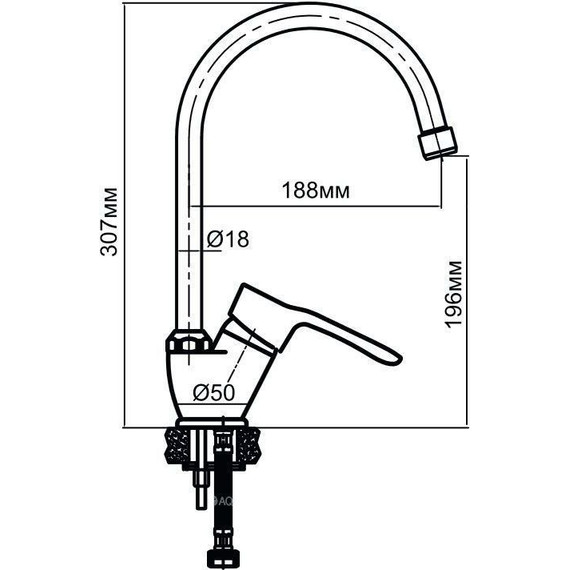 Смеситель для кухни Aquanet Elements SD20065 189185 - фото 2