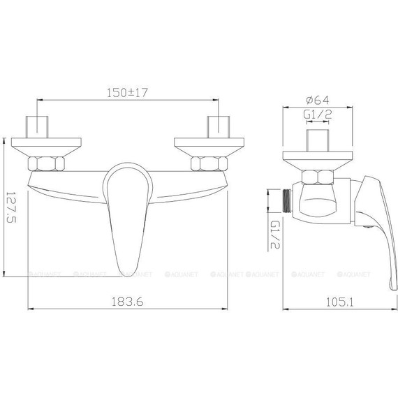 Смеситель для душа Aquanet Practic AF100-30С 216747 - фото 2