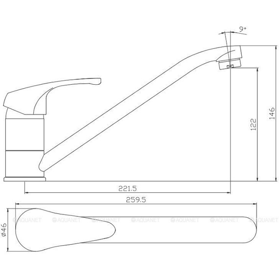 Смеситель для кухни Aquanet Practic AF100-40С 216749 - фото 2