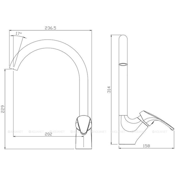 Смеситель для кухни Aquanet Practic AF100-41С 216750 - фото 2