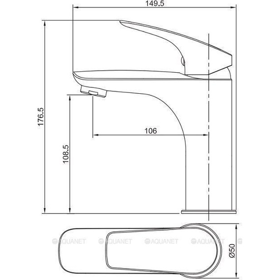 Смеситель для раковины Aquanet Atletic AF310-10С 216760 - фото 3