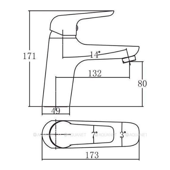 Смеситель для раковины Aquanet Pragmatic AF430-10С 216767 - фото 5