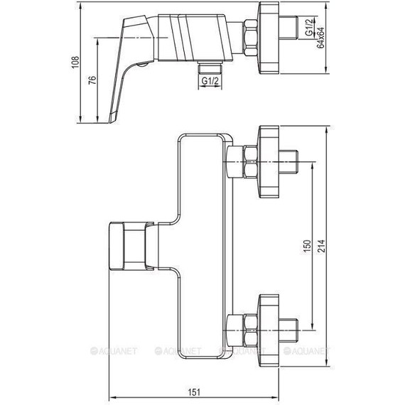 Смеситель для душа Aquanet Gotic AF440-30С 216774 - фото 2