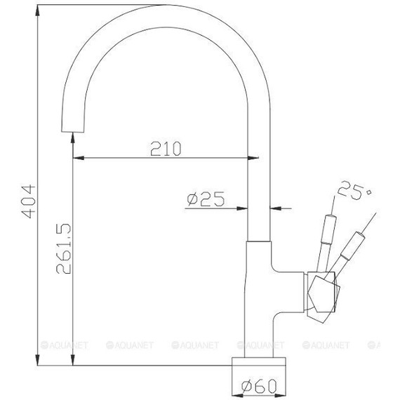 Смеситель для кухни Aquanet Steel AF210-41S 225488, сатин - фото 2