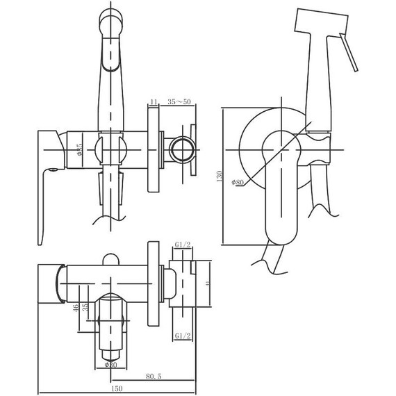 Набор для гигиенического душа Aquanet Passion AF300-52С 243317 - фото 4