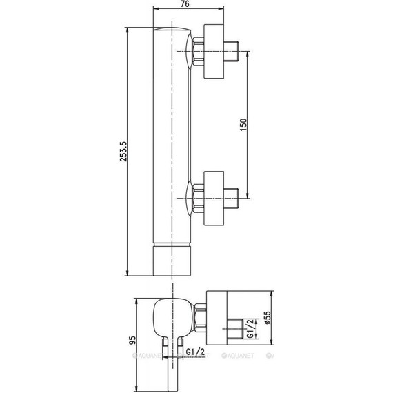 Смеситель для душа Aquanet Minima AF130-30C 261815 - фото 2