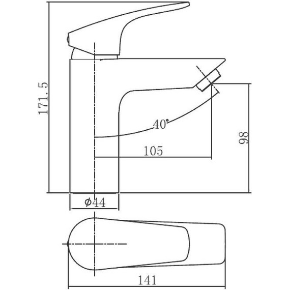 Смеситель для раковины Aquanet Static Black AF330-10B 261820, чёрный матовый - фото, картинка 2 Смеситель для раковины Aquanet Static Black AF330-10B 261820, чёрный матовый - фото 2