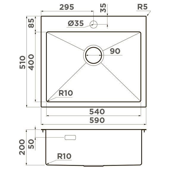 Мойка кухонная Omoikiri Akisame 59-LG (4973082) 1,2 мм, светлое золото, Цвет производителя: светлое золото - фото 2