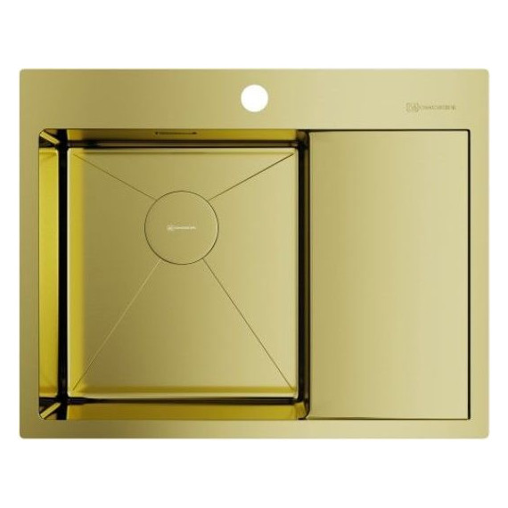 Мойка кухонная Omoikiri Akisame 65-LG-L (4973083) 1,2 мм, светлое золото, Цвет производителя: светлое золото - фото 