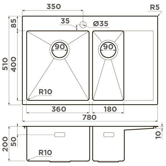 Мойка кухонная Omoikiri Akisame 78-2-LG-L (4973087) 1,2 мм, светлое золото, Цвет производителя: светлое золото - фото, картинка 2 Мойка кухонная Omoikiri Akisame 78-2-LG-L (4973087) 1,2 мм, светлое золото, Цвет производителя: светлое золото - фото 2