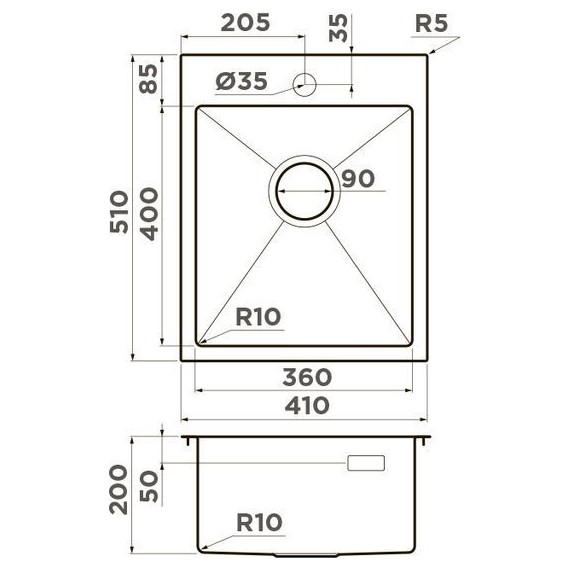 Мойка кухонная Omoikiri Akisame 41-LG (4973080) 1,2 мм, светлое золото, Цвет производителя: светлое золото - фото 2