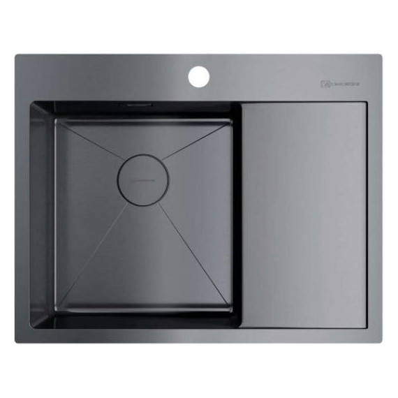 Мойка кухонная Omoikiri Akisame 65-GM-L (4973097) 1,2 мм, вороненая сталь, Цвет производителя: вороненая сталь - фото 