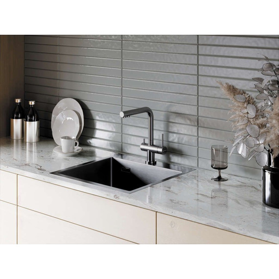 Мойка кухонная Omoikiri Akisame 51-GM (4973440) 1,2 мм, вороненая сталь, Цвет производителя: вороненая сталь - фото 3