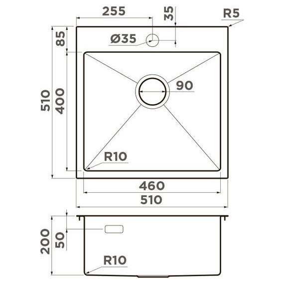 Мойка кухонная Omoikiri Akisame 51-GM (4973440) 1,2 мм, вороненая сталь, Цвет производителя: вороненая сталь - фото 6