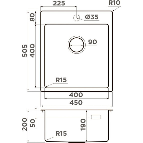 Мойка кухонная Omoikiri Amadare 45-IN (4993802) 1 мм, Цвет производителя: нержавеющая сталь - фото 4
