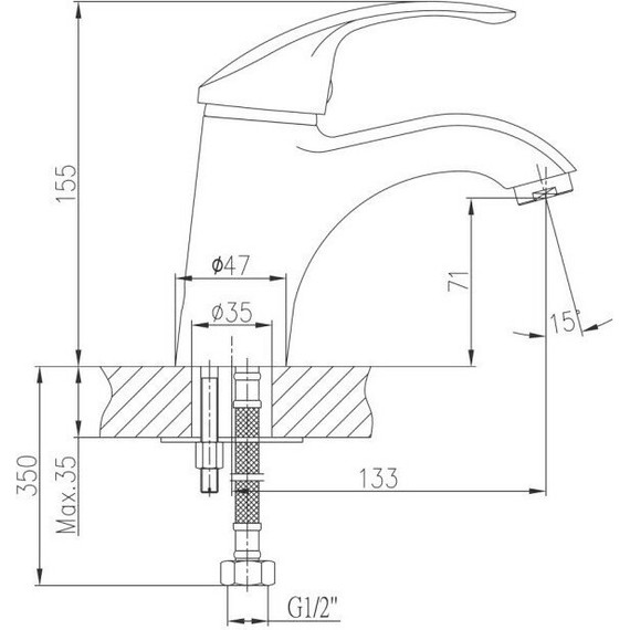 Смеситель для раковины Haiba HB1021 - фото 2