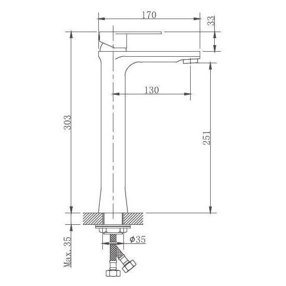 Смеситель для раковины высокий Haiba HB11807, нержавеющая сталь - фото, картинка 2 Смеситель для раковины высокий Haiba HB11807, нержавеющая сталь - фото 2