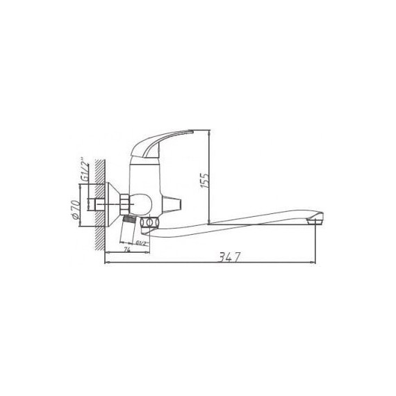 Смеситель для ванны Haiba HB2203 - фото 2