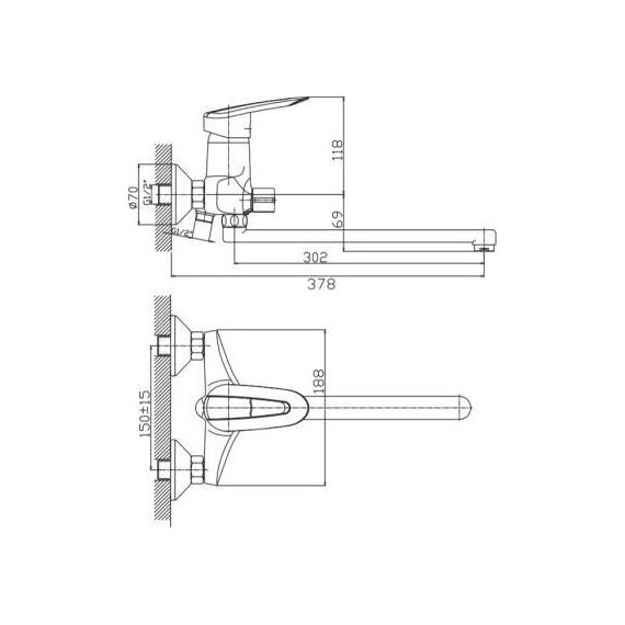 Смеситель для ванны Haiba HB2207 - фото 2
