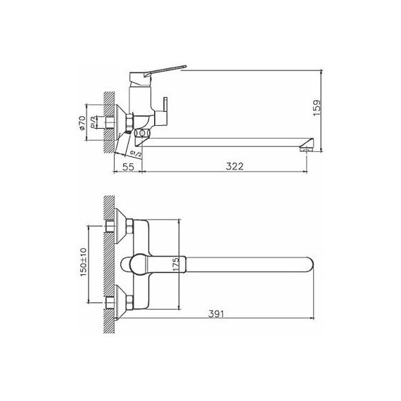 Смеситель для ванны Haiba HB22559 - фото 2