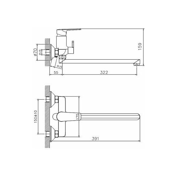 Смеситель для ванны Haiba HB22563 - фото 2