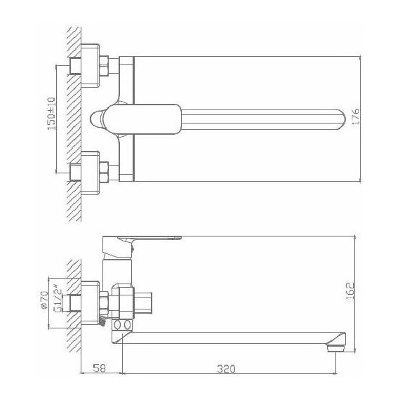 Смеситель для ванны Haiba HB22617 - фото 2