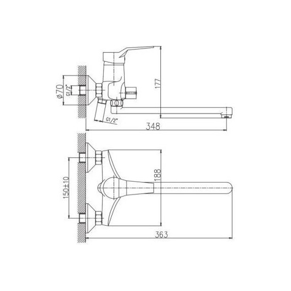 Смеситель для ванны Haiba HB2263 - фото 2