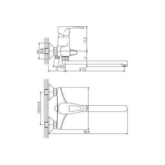 Смеситель для ванны Haiba HB2265 - фото, картинка 2 Смеситель для ванны Haiba HB2265 - фото 2